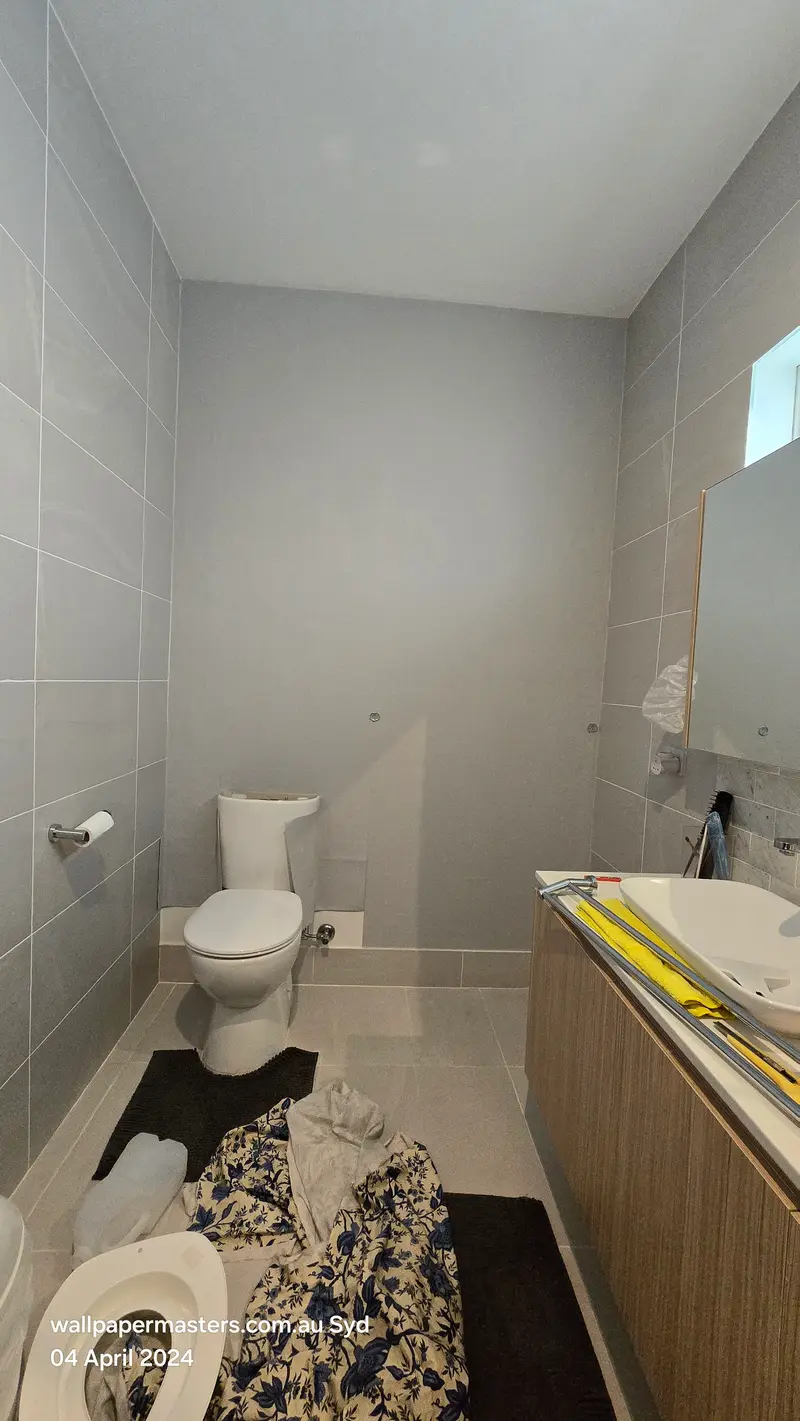 Toilet Wallpaper Installation