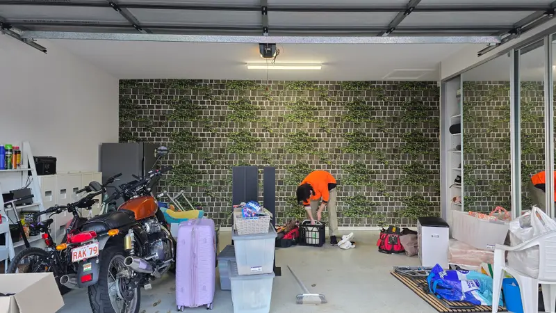 Garage Wallpaper Installation