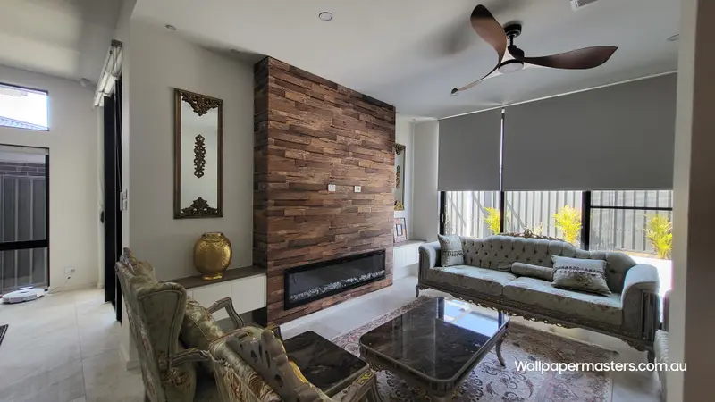 Fireplace Wallpaper Installation