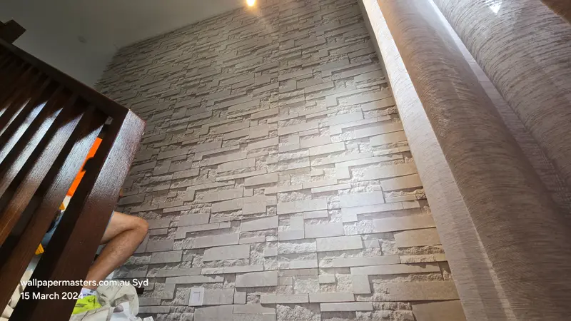 Staircase Wallpaper Installation