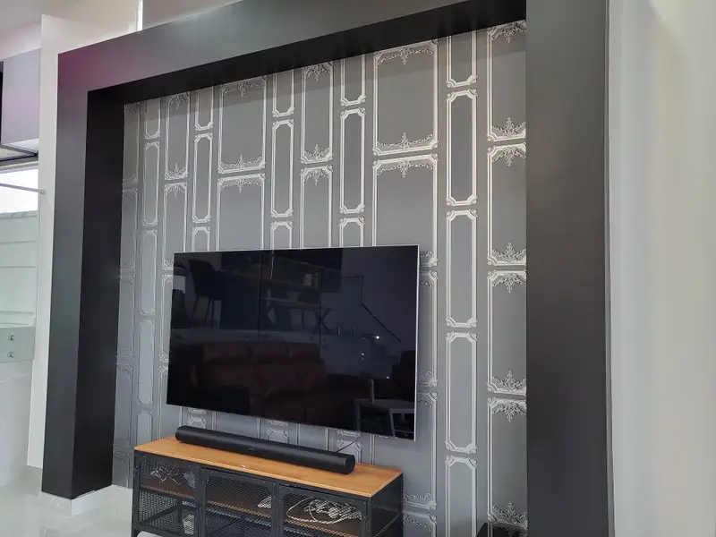 TV Back Wallpaper Installation