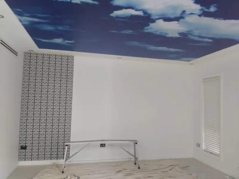 Ceiling Wallpaper Installation