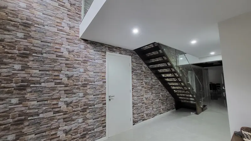 Staircase Wallpaper Installation