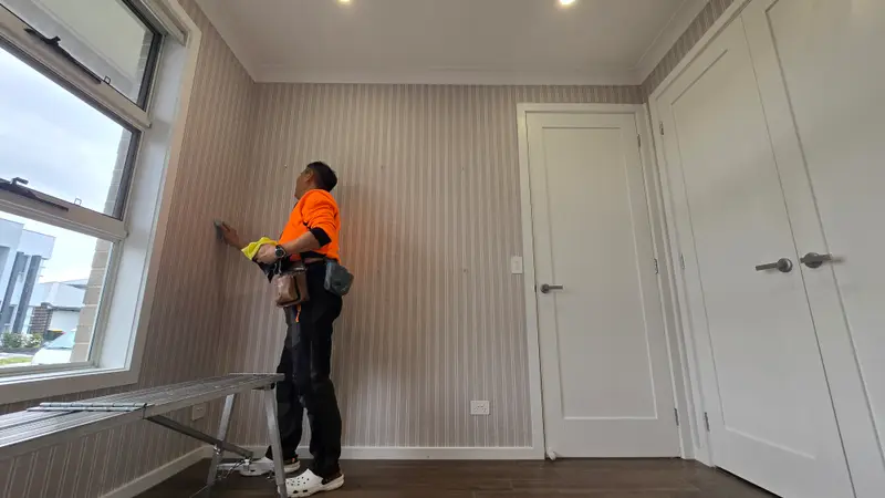 Bedroom Wallpaper Installation