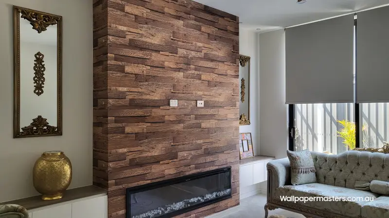 Fireplace Wallpaper Installation