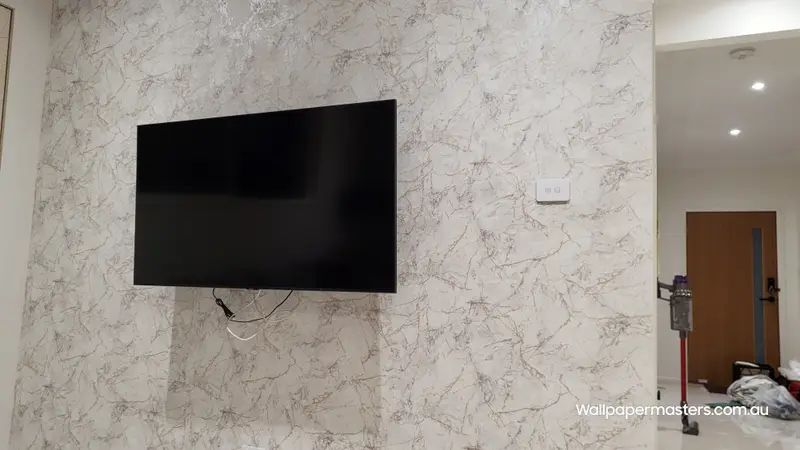 TV Back Wallpaper Installation