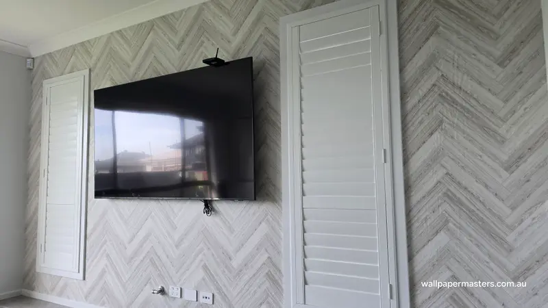 TV Back Wallpaper Installation