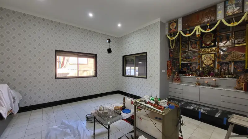 Prayer Room Wallpaper Installation