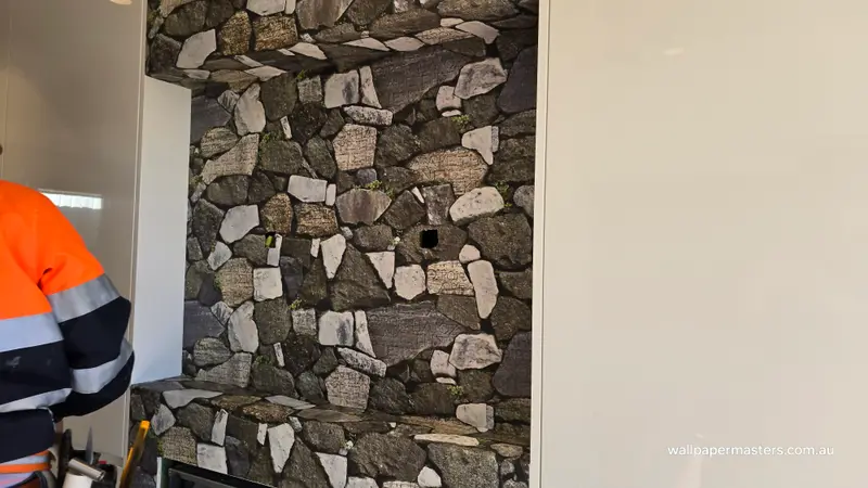 Fireplace Wallpaper Installation
