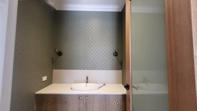 Toilet Wallpaper Installation