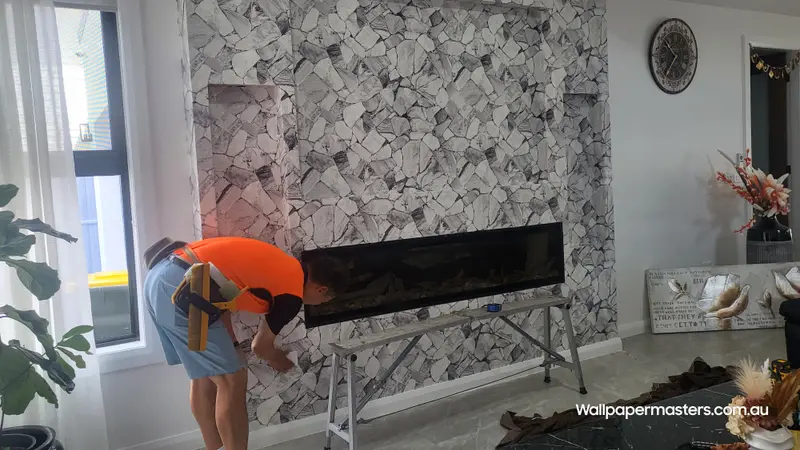 Fireplace Wallpaper Installation