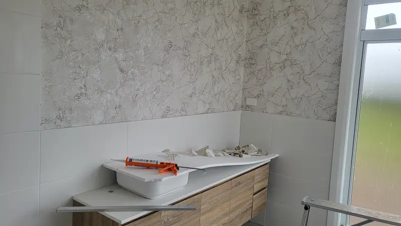 Toilet Wallpaper Installation