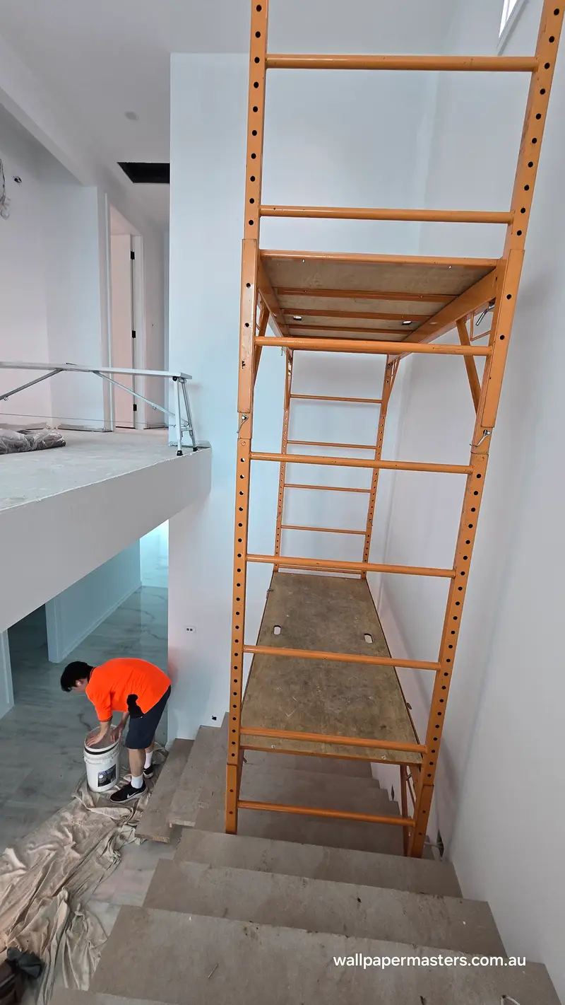 Staircase Wallpaper Installation