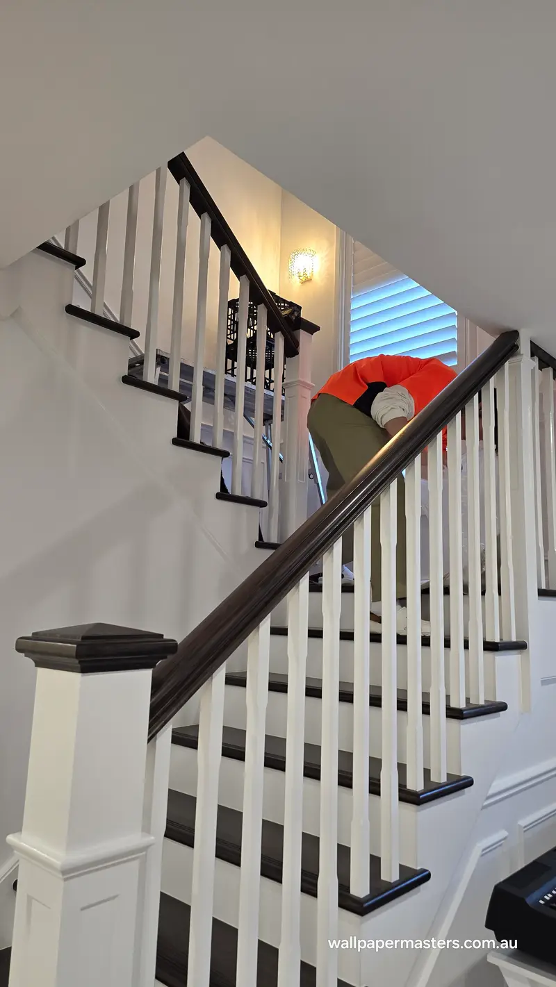 Staircase Wallpaper Installation