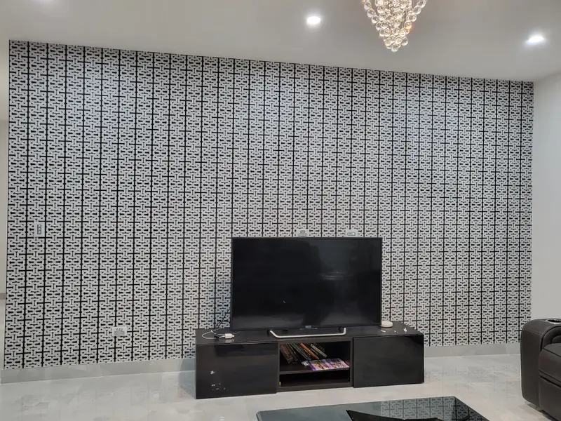 TV Back Wallpaper Installation