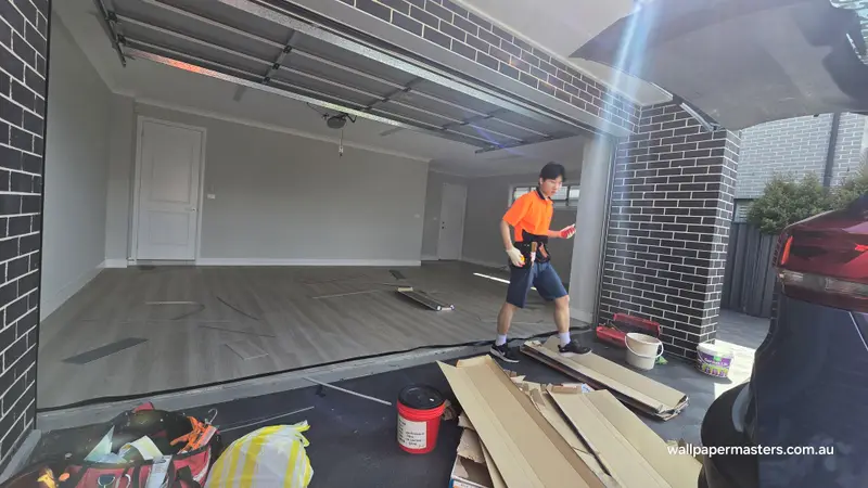 Garage Wallpaper Installation