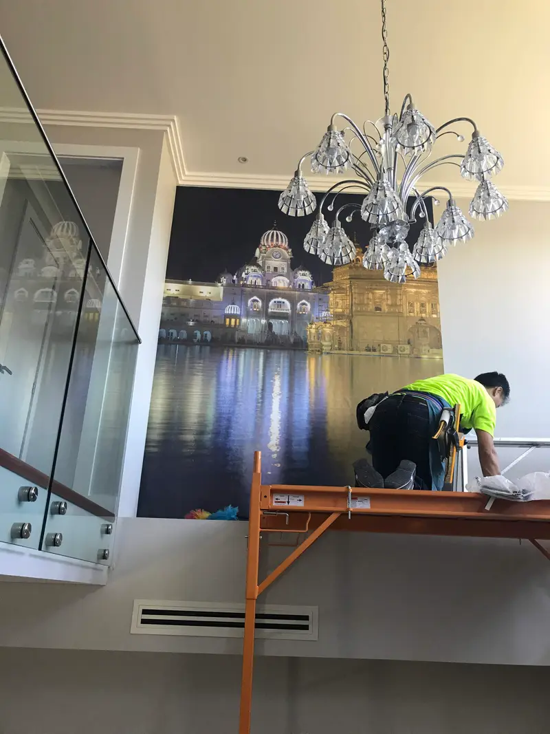 Staircase Wallpaper Installation
