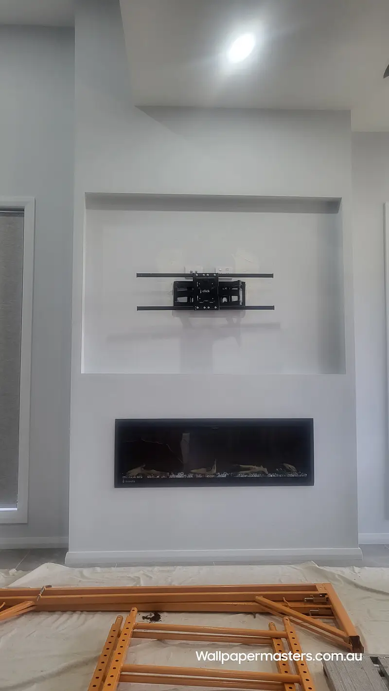 Fireplace Wallpaper Installation