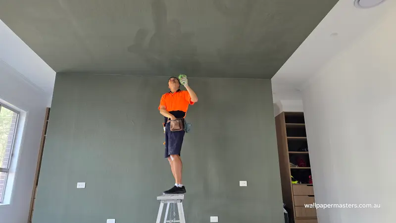 Ceiling Wallpaper Installation
