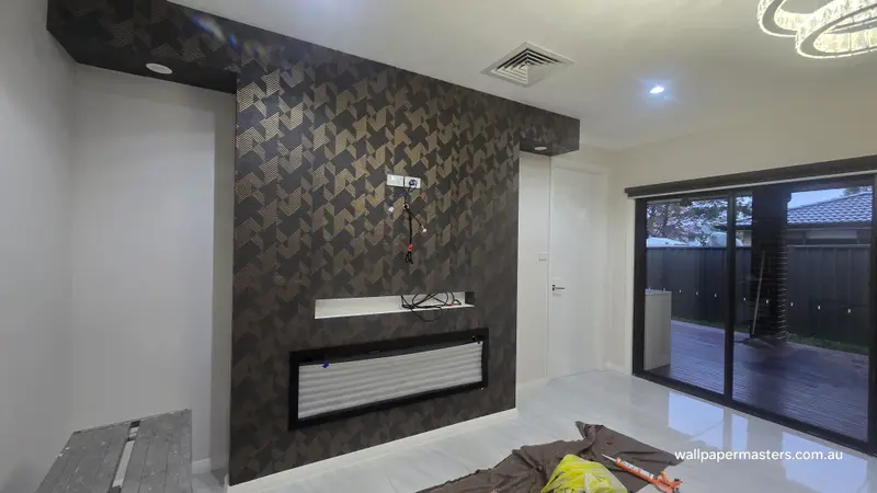 Fireplace Wallpaper Installation