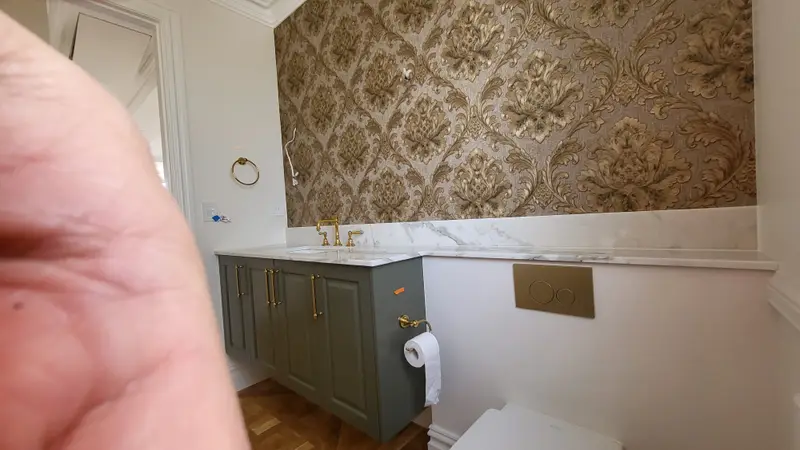 Toilet Wallpaper Installation