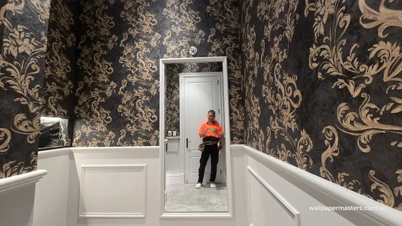 Toilet Wallpaper Installation