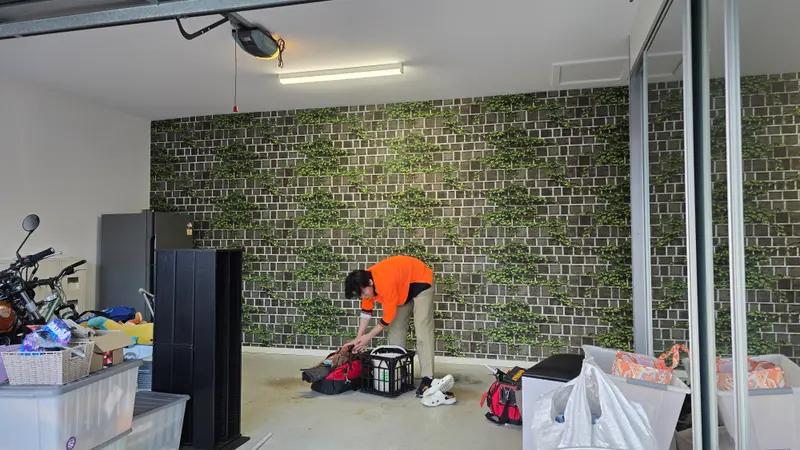 Garage Wallpaper Installation