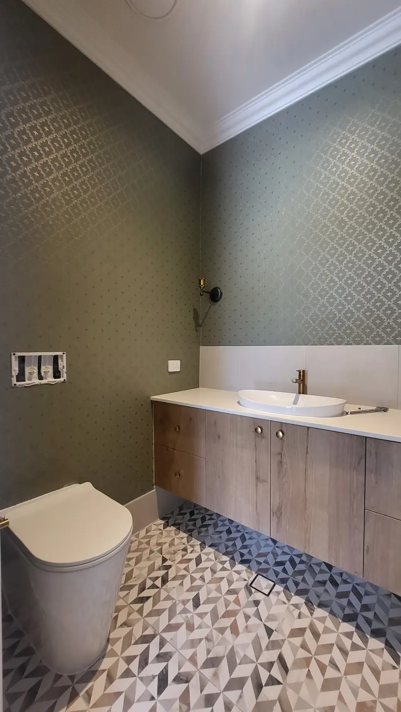 Toilet Wallpaper Installation