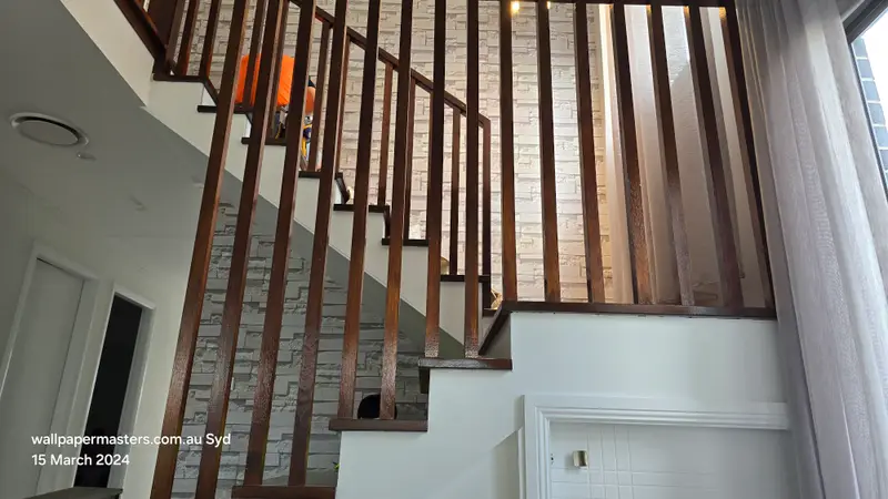 Staircase Wallpaper Installation