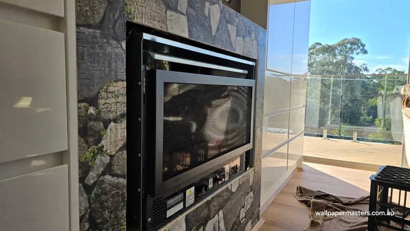 Fireplace Wallpaper Installation