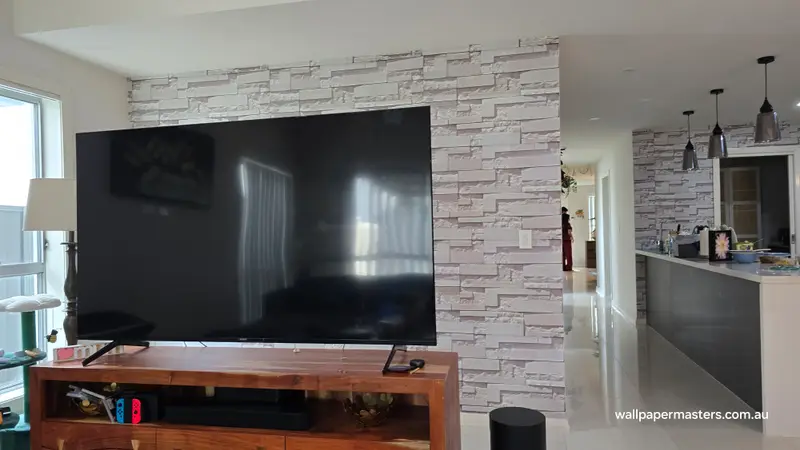 TV Back Wallpaper Installation
