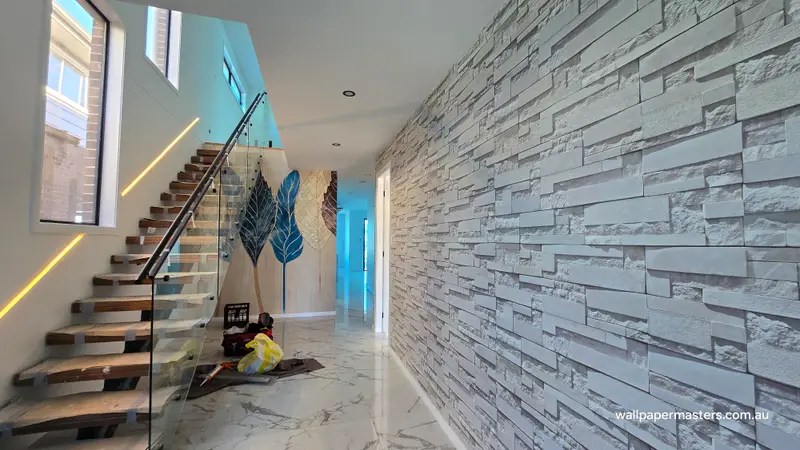 Staircase Wallpaper Installation