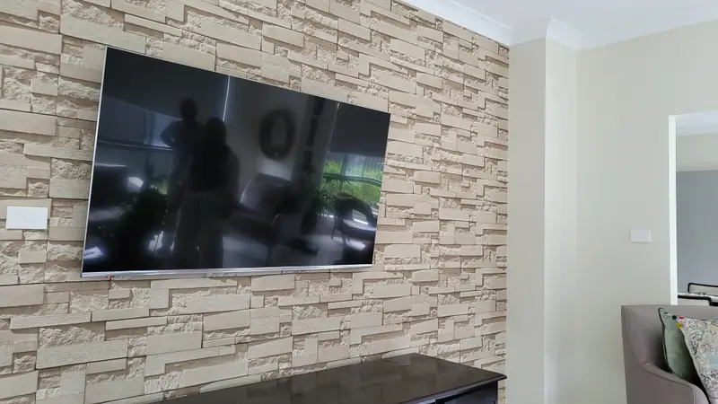 TV Back Wallpaper Installation