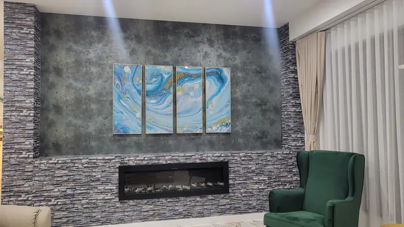 Fireplace Wallpaper Installation