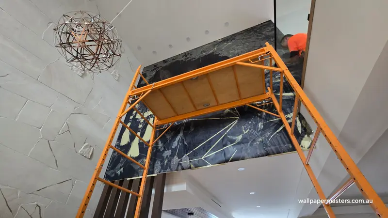 Staircase Wallpaper Installation