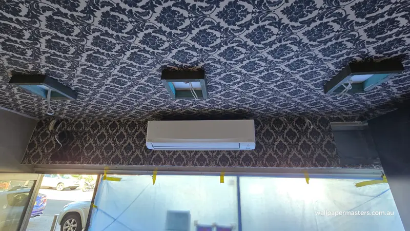 Ceiling Wallpaper Installation