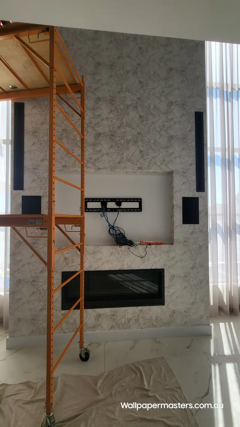 Fireplace Wallpaper Installation