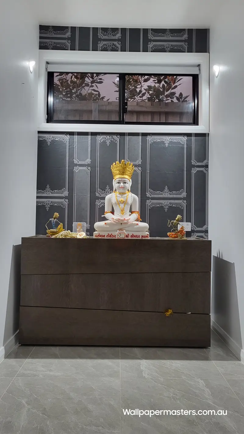 Prayer Room Wallpaper Installation