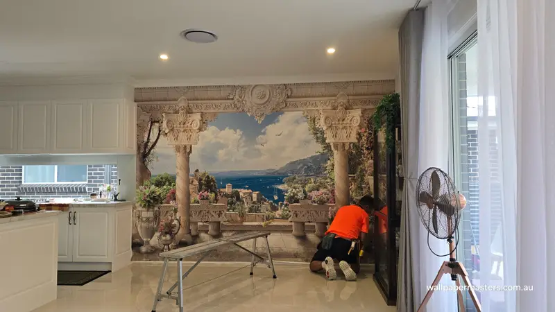 Dining Wallpaper Installation