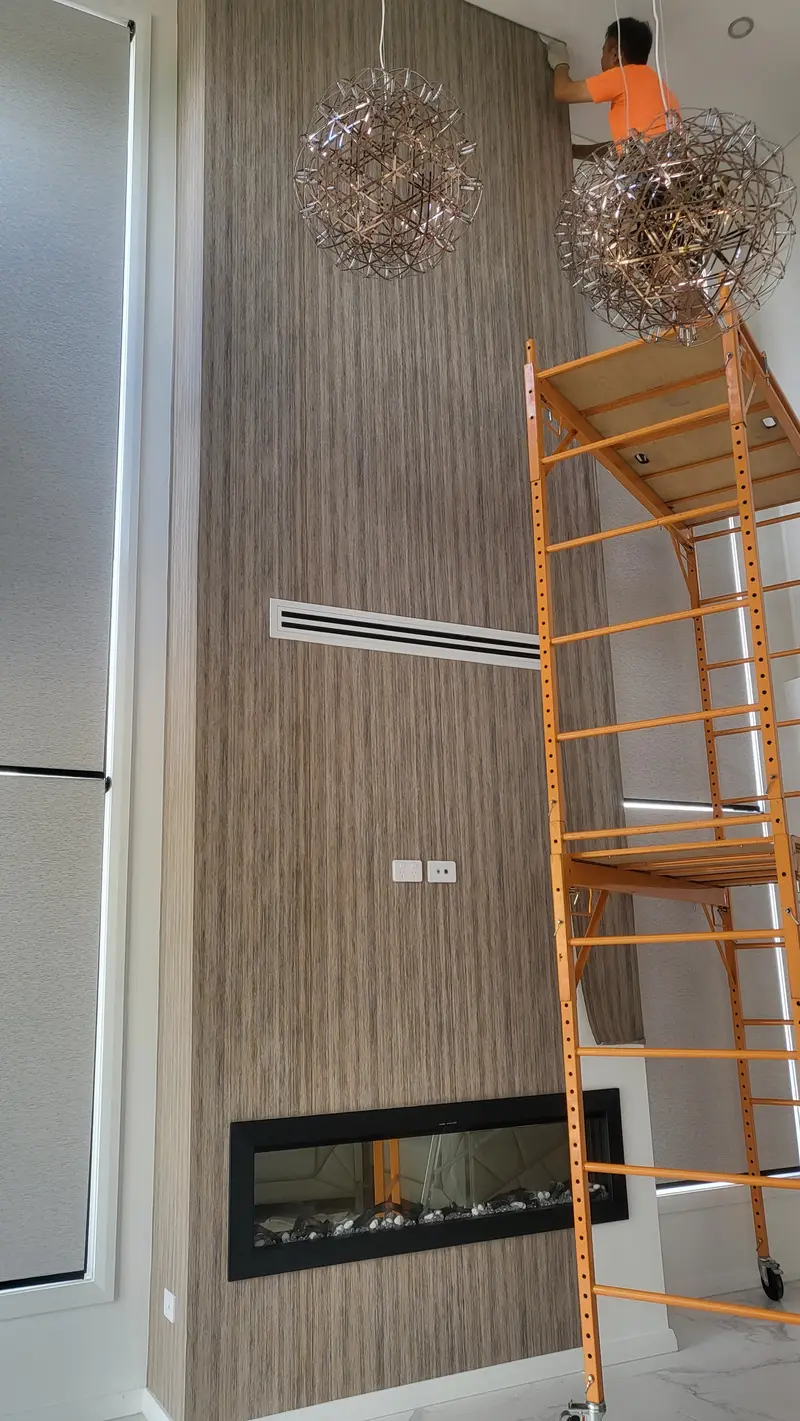 Fireplace Wallpaper Installation