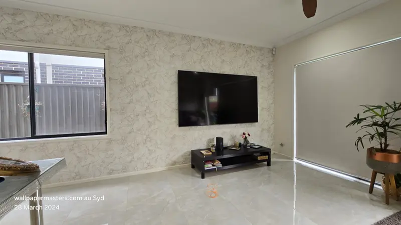 TV Back Wallpaper Installation