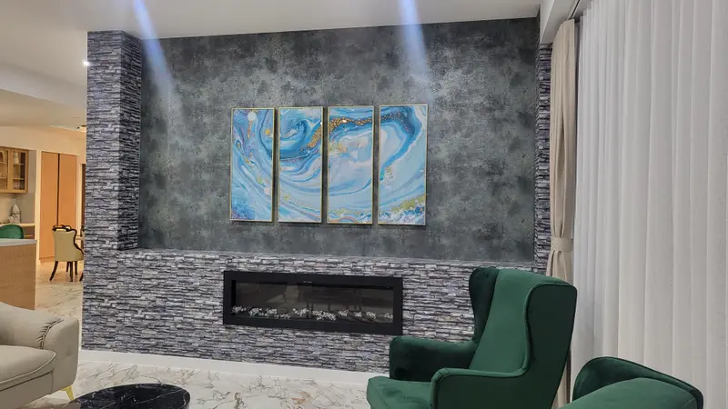 Fireplace Wallpaper Installation