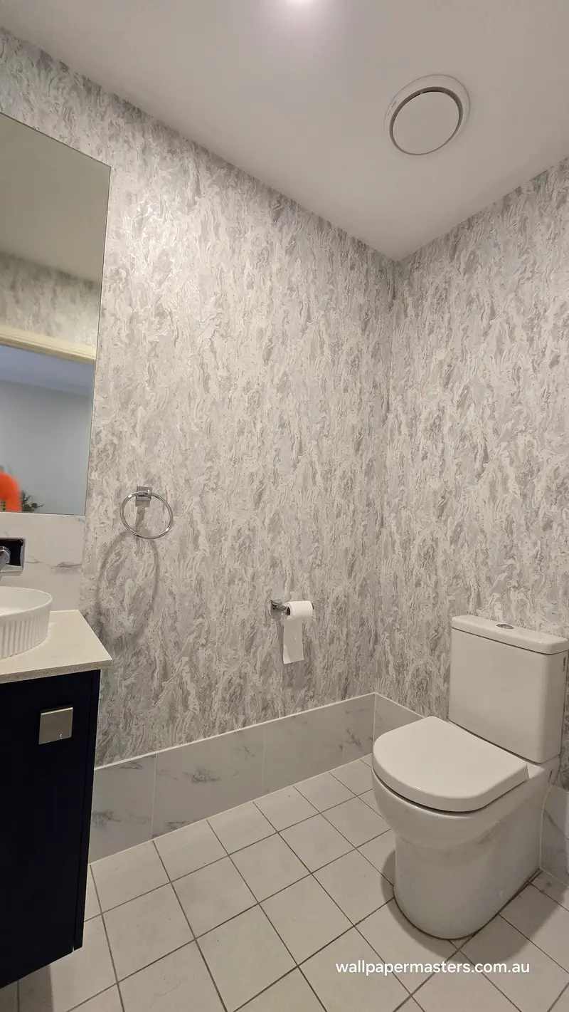 Toilet Wallpaper Installation