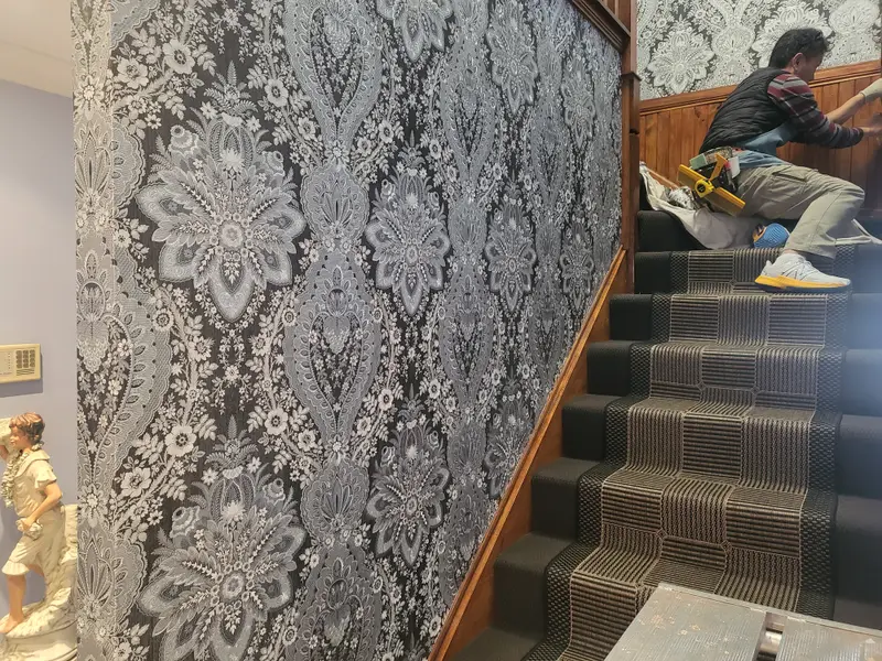 Staircase Wallpaper Installation