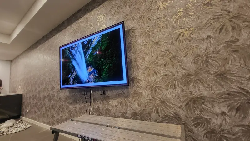 TV Back Wallpaper Installation