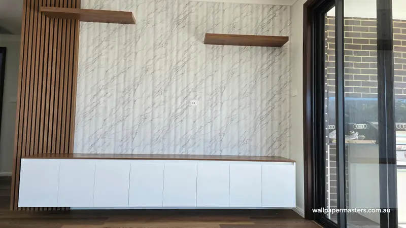 TV Back Wallpaper Installation