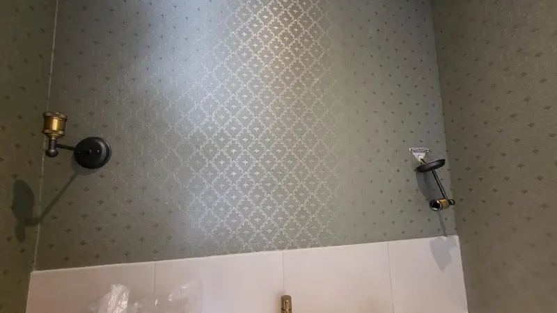 Toilet Wallpaper Installation
