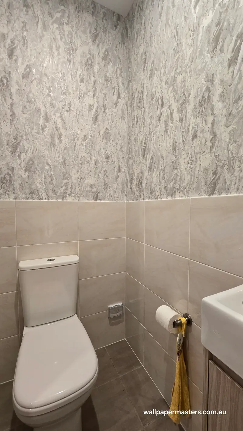 Toilet Wallpaper Installation