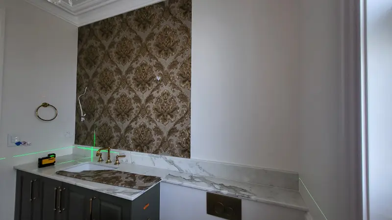 Toilet Wallpaper Installation