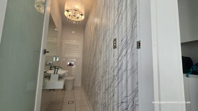 Toilet Wallpaper Installation